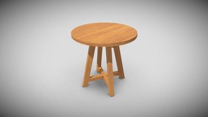 Round Wooden Table 3D model
