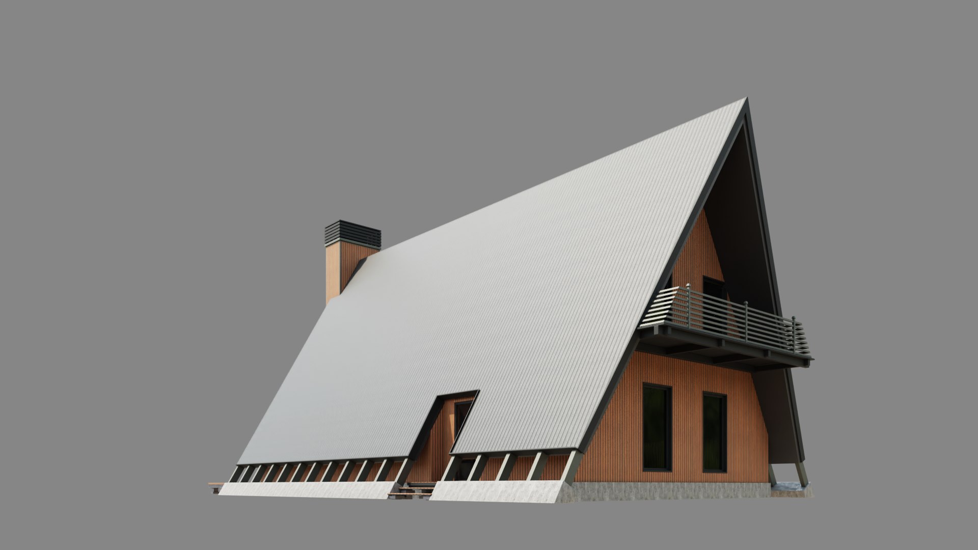 3D Contemporary A-Frame Model - TurboSquid 2028951