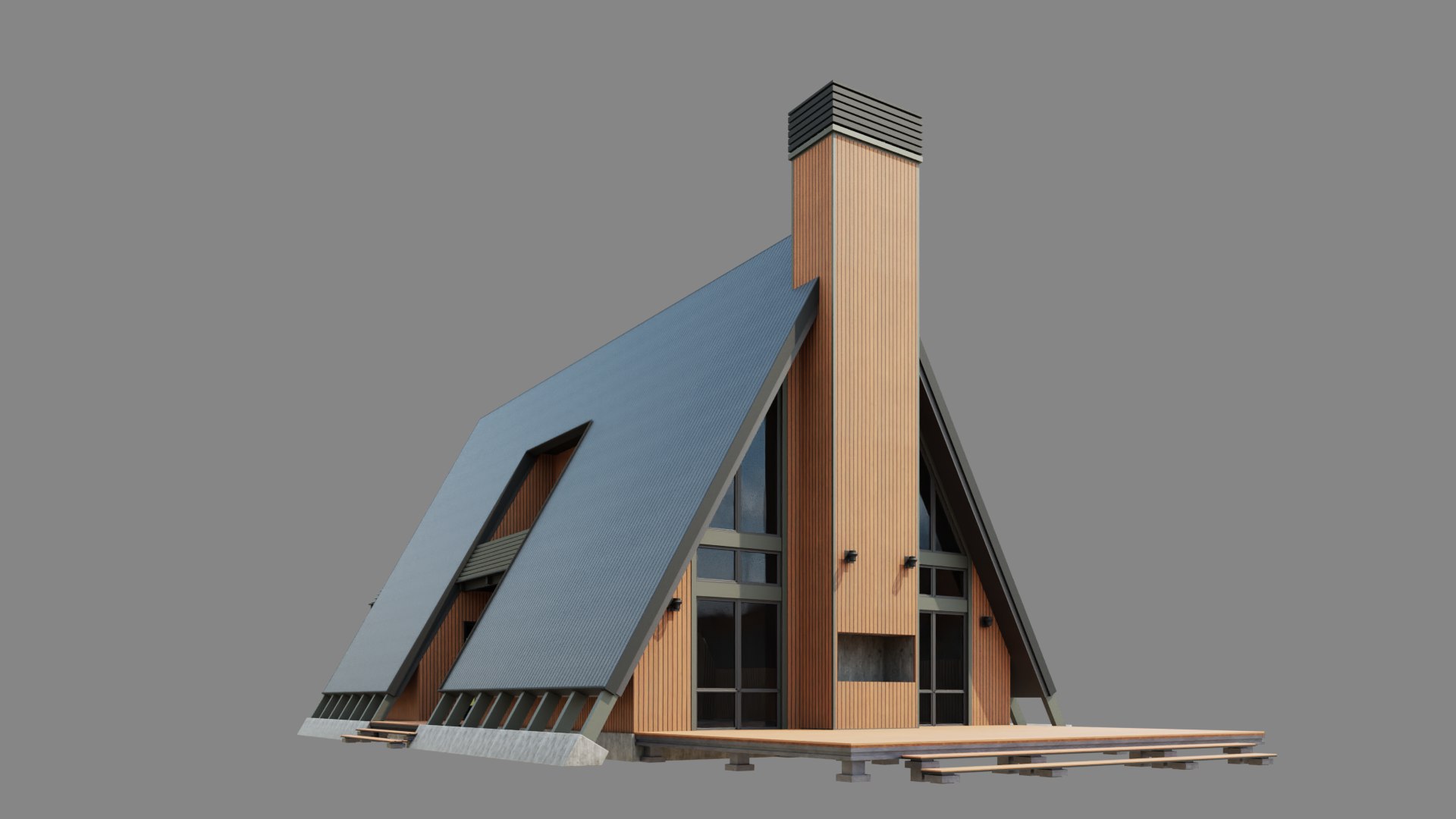 3D Contemporary A-Frame Model - TurboSquid 2028951