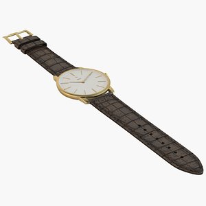 luxury watch brown gold 3D