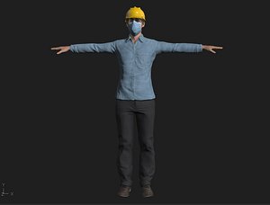 Engineer with Mask 3D Model