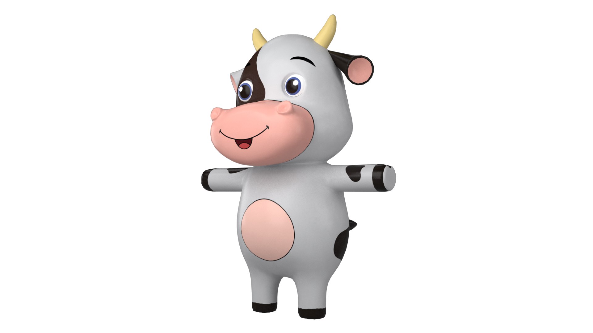 3D best cow cartoon - TurboSquid 1247101