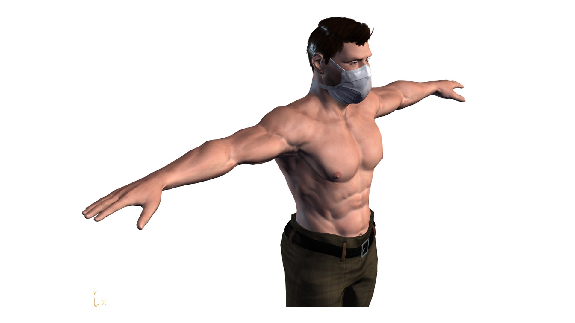 3D Male Figure With Mask 3D Model - TurboSquid 1726581