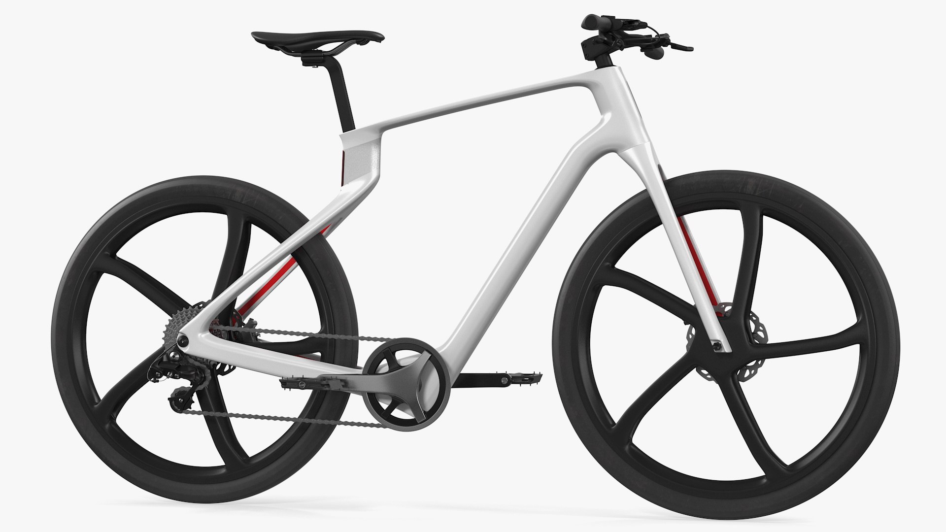 Carbon Electric Road Bike White 3D model preview