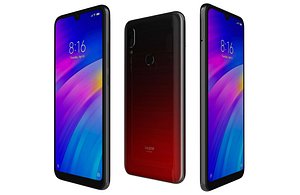 3D model Xiaomi Redmi 7 Lunar Red Low Poly