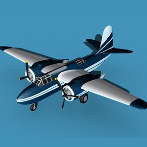Douglas A-20G Civil Transport V05 3D model