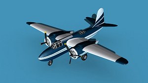 Douglas A-20G Civil Transport V05 3D model