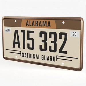 Alabama National Guard Car License Plate 2020