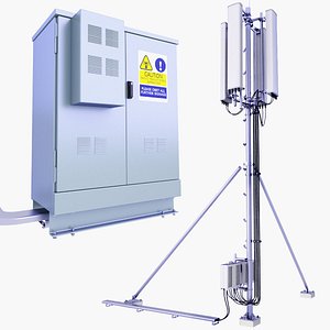 Roof Mobile Network Tower Station 66 and Base Station Box SET