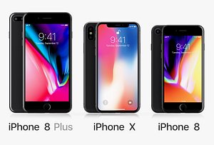 3D apple iphone set 8