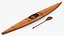 Kayak en bois avec pagaie