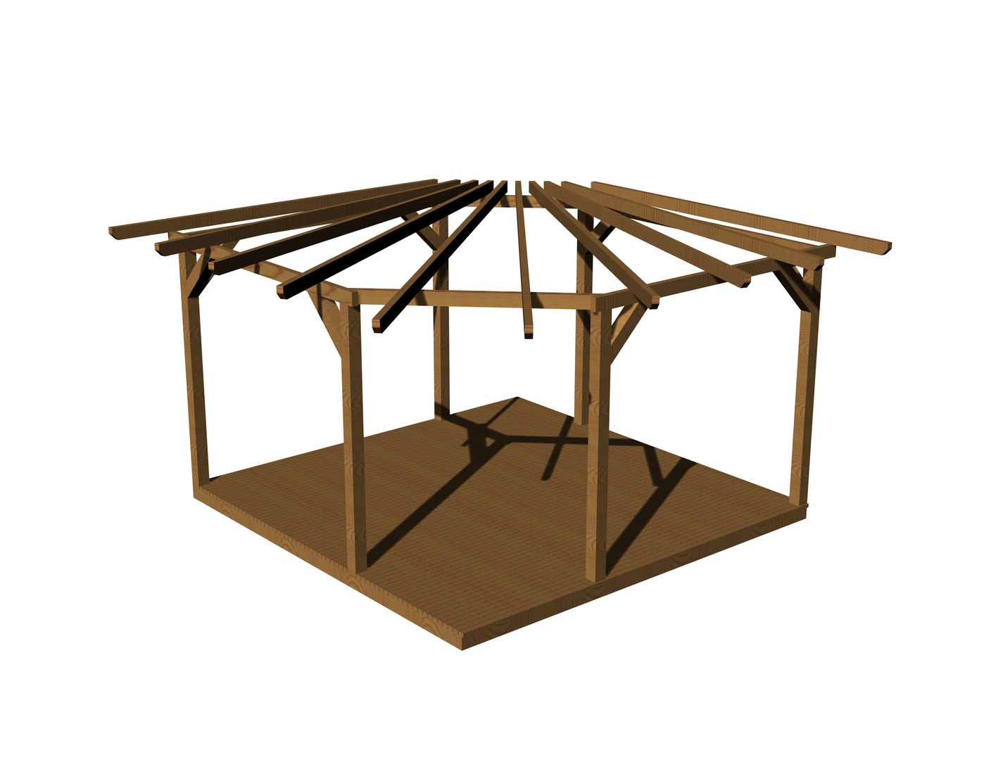 Wood pergola 3D model - TurboSquid 1369058