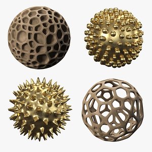 3D Abstract sculptures set model