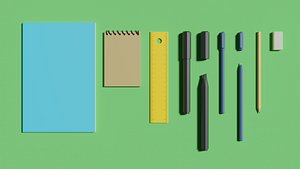 Stationery low poly pack N1