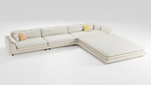 3D model Fabric sofa in elegant design