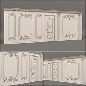 European Style Interior Wall Decoration 4 3D model