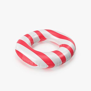 Pool Tubes with Red Striped Print
