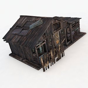 old wooden house buildings 3D model
