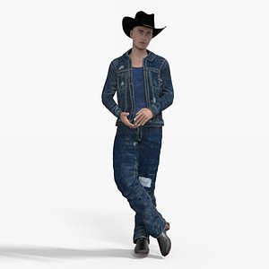 Modern Cowboy Clothing Low-poly 3D model 3D model