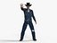 Moderne Cowboy-Kleidung, Low-Poly 3D-Modell