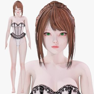 Lingerie clothes 0008 - Rigged -Unreal - Unity - Blender - Animated - Realistic Female Character model