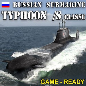 3d model nuclear typhoon class submarine
