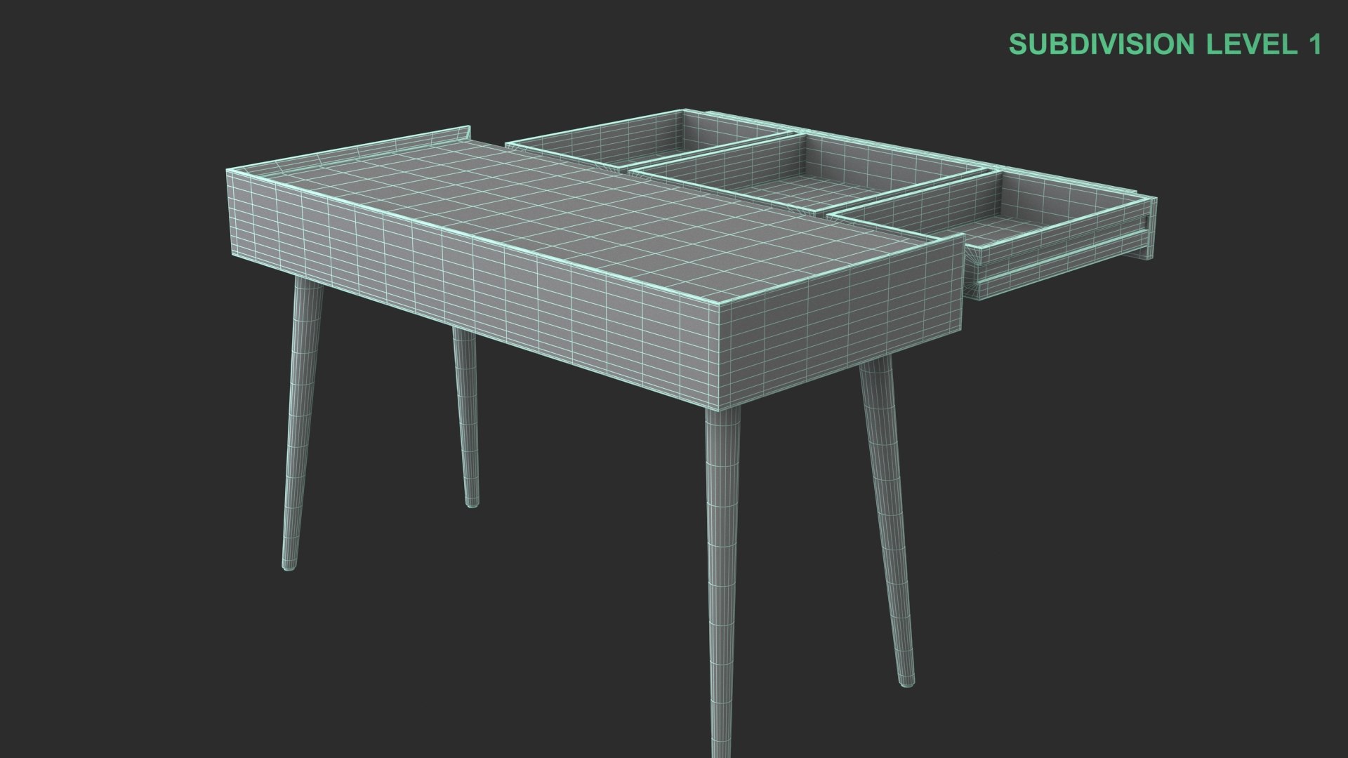 Wooden Desk Model - TurboSquid 2338343