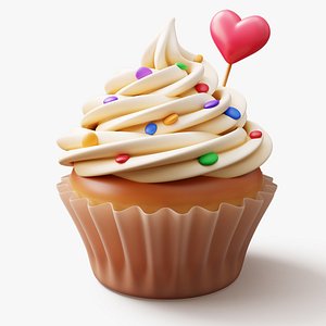 3D Cupcake Stylized model