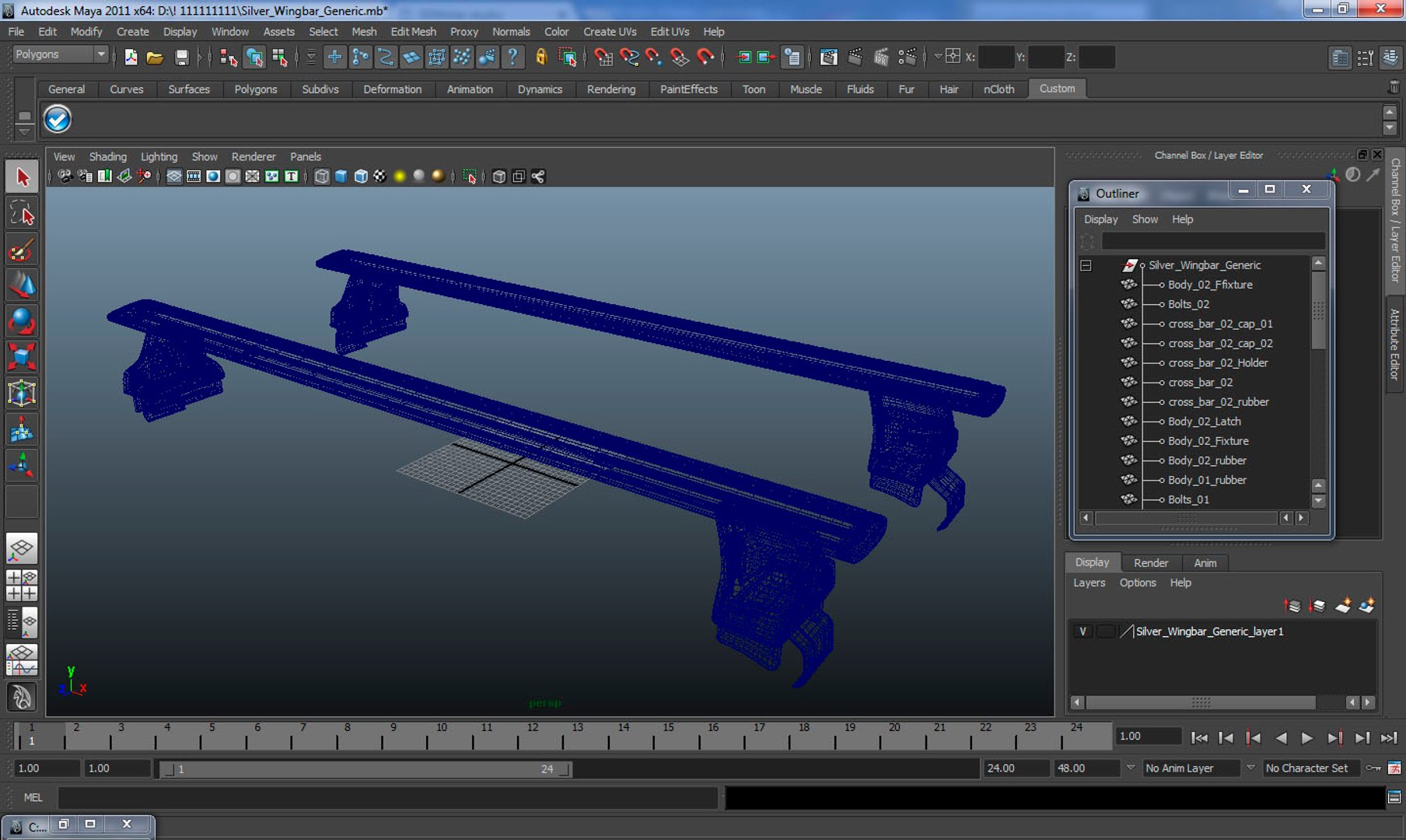 3D Silver Wingbar Generic - TurboSquid 1317984