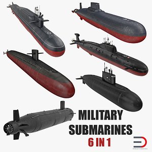 Military Submarines 3D Models Collection