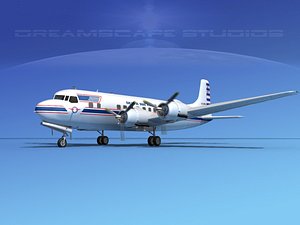 3d propellers douglas dc-6 airliner model