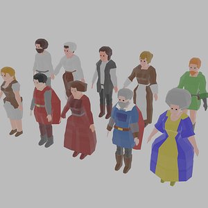 Low Poly Medieval Character Collection Pack