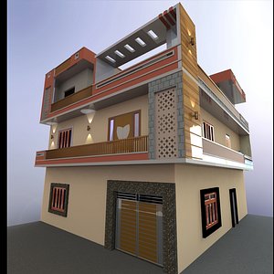 3D model Indian Middle class house