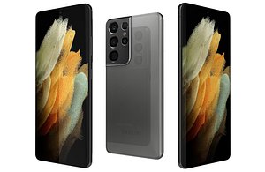 3D Samsung Galaxy S21 5G Ultra Phantom Titanium Low Poly