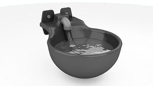 3d model cow water bowls