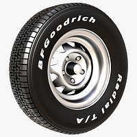 Dodge Challenger Wheel Realistic 3D Model High Quality Texture