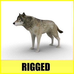 3ds wolf rigged animation