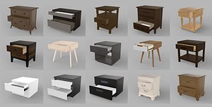 Bedside Tables Collection 3D model