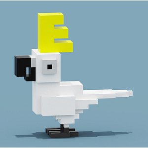 3D Voxel Cockatoo model
