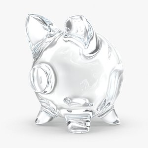 Piggy Bank Clear Glass