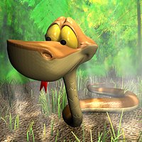 Cartoon Snake Rigged