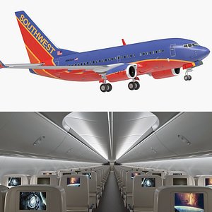 3D boeing 737-600 interior southwest model