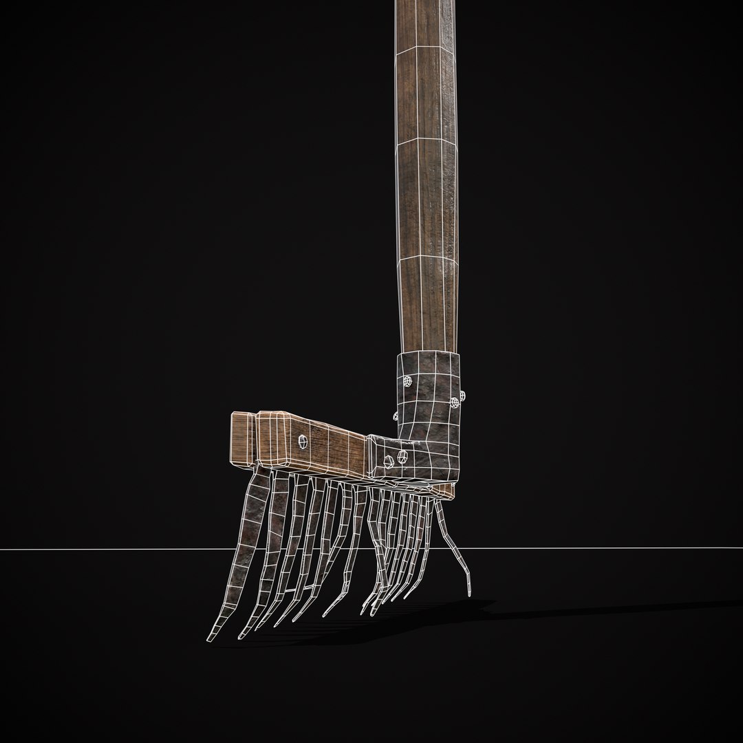 3D Vintage Iron Rake - TurboSquid 2384342
