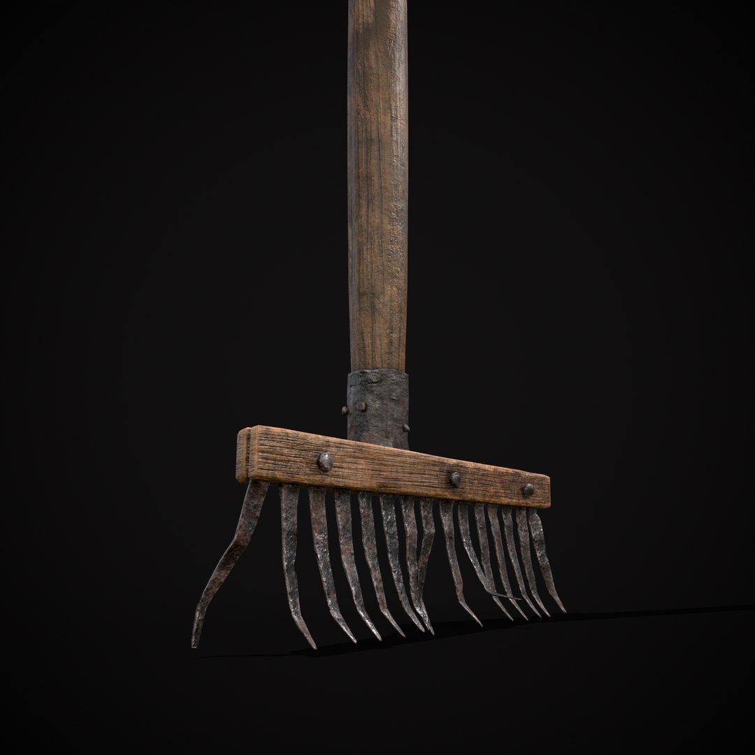 3D Vintage Iron Rake - TurboSquid 2384342