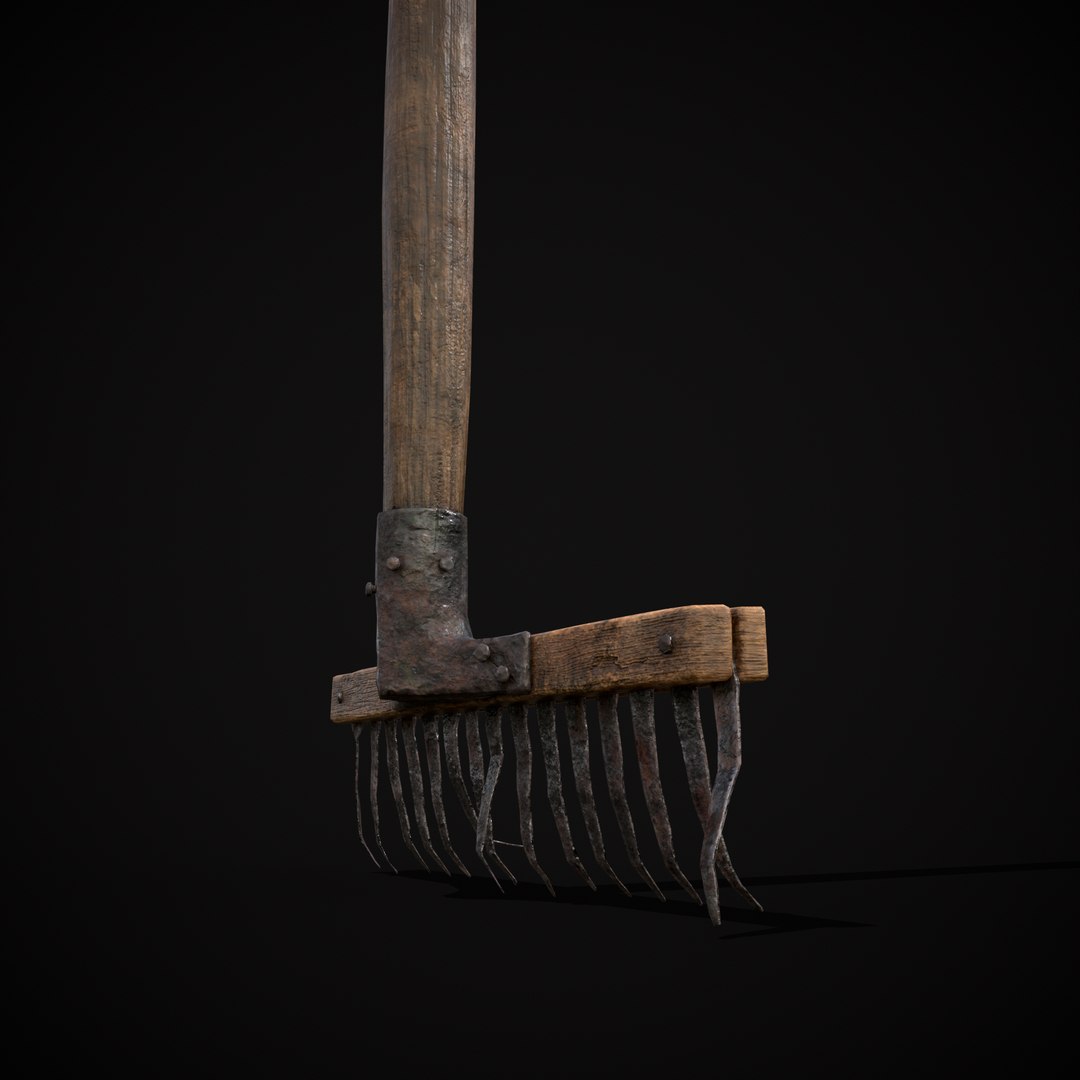 3D Vintage Iron Rake - TurboSquid 2384342
