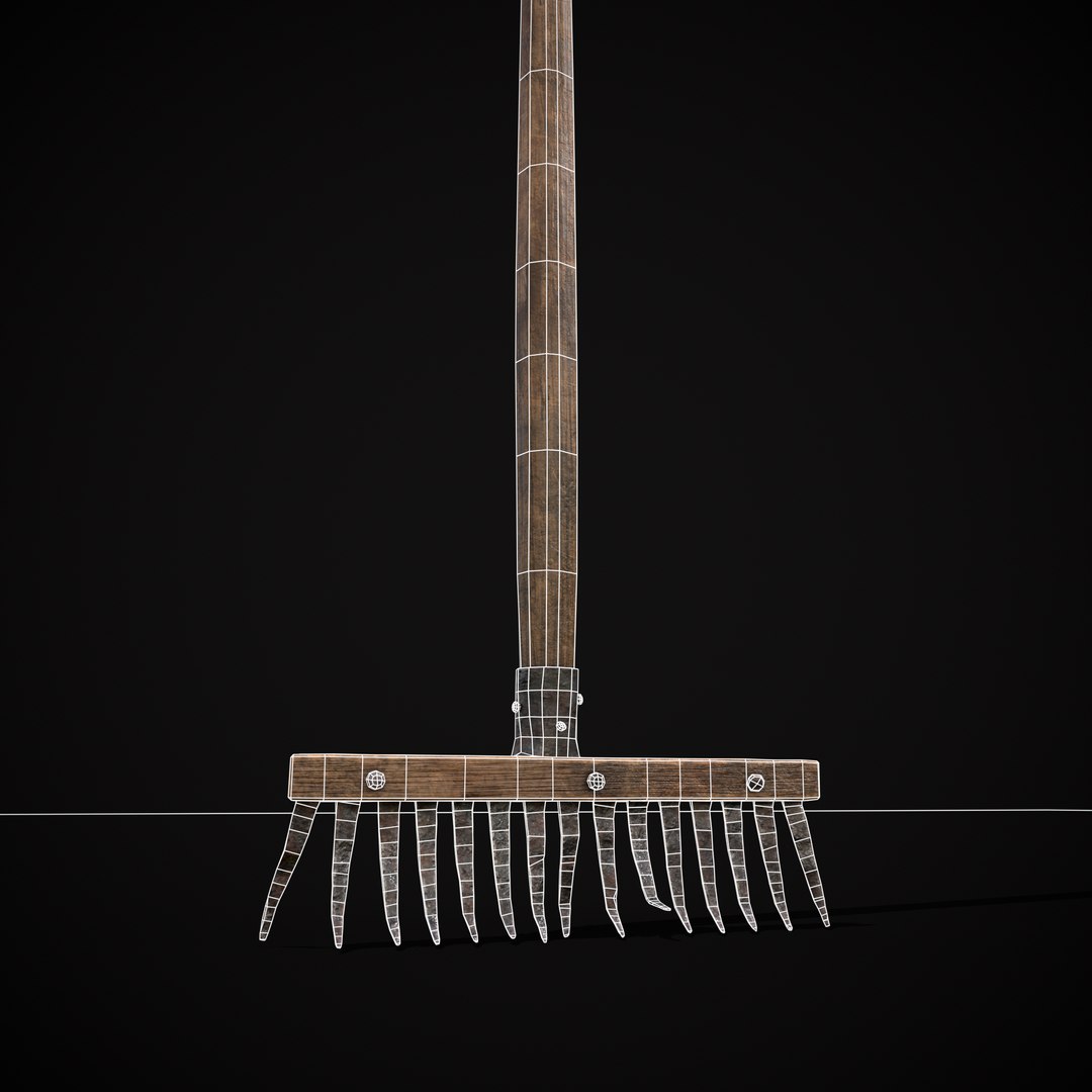 3D Vintage Iron Rake - TurboSquid 2384342