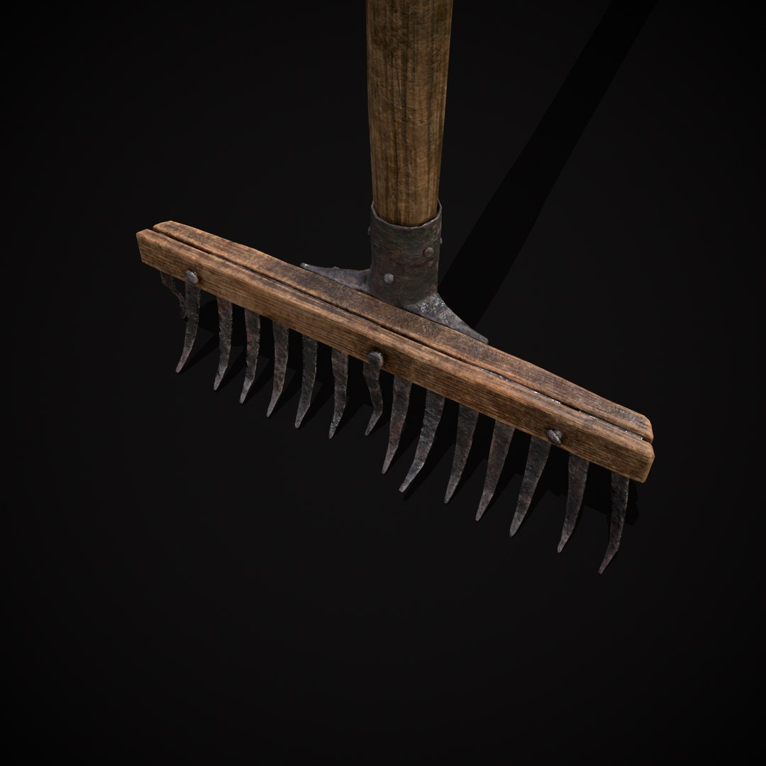 3D Vintage Iron Rake - TurboSquid 2384342