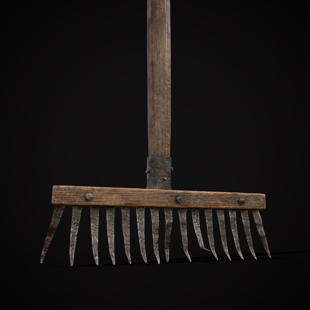 3D Vintage Iron Rake - TurboSquid 2384342
