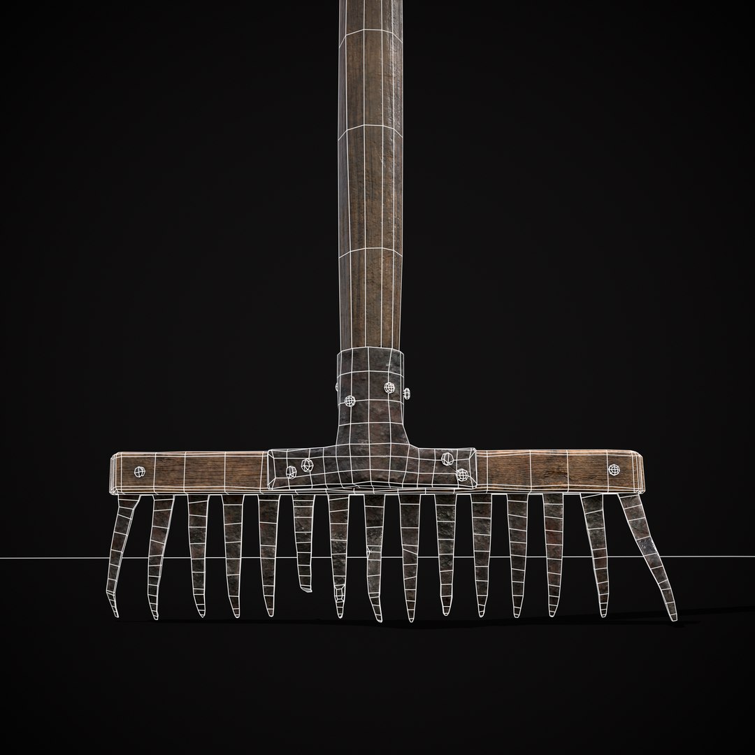 3D Vintage Iron Rake - TurboSquid 2384342