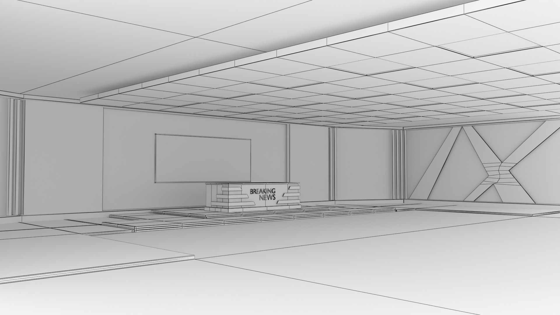Virtual TV News Studio 3D Model - TurboSquid 2224161